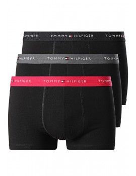 Bóxer Tommy Hilfiger -3 Pack- Signature Cotton Essentials (Negro Cint. Gris, Rosa y Negra)