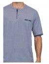 Pijama Curto Masculino Guasch Tecido Jaqcuard Microestampado Pontas de Flecha (Azul)