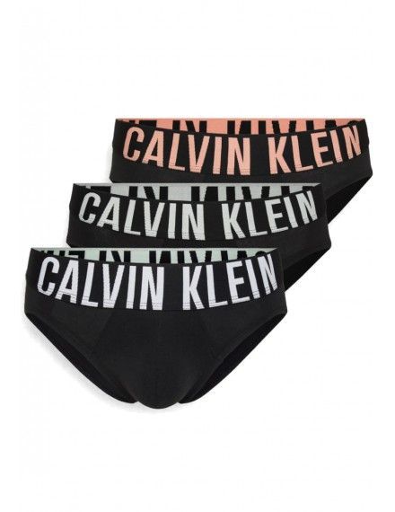 Slip Calvin Klein -3 Pack- Intense Power Cotton (Negro Logo Multicolor)