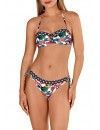 Biquíni Tamouré Bandeau com Estampa Floral (Branco)