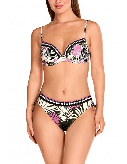 Bikini Tamouré Capacidad con Aros y Braguita Bikini (Beige Estampado Floral)