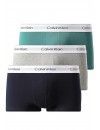 Bóxer Calvin Klein Icon -3 Pack- Cotton Stretch (Negro Cint. Azul, Gris y Roja)