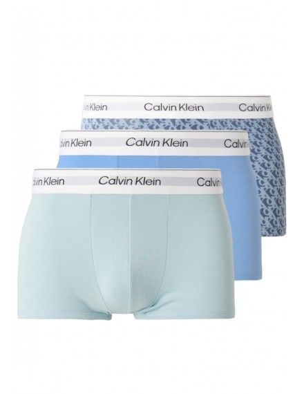 Bóxer Calvin Klein Icon -3 Pack- Cotton Stretch (Negro Cint. Azul, Gris y Roja)