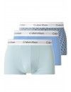 Bóxer Calvin Klein Icon -3 Pack- Cotton Stretch (Negro Cint. Azul, Gris y Roja)