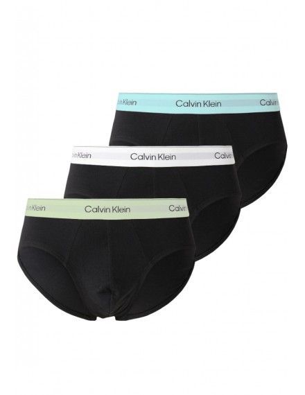 Slip Calvin Klein Icon -3 Pack- Cotton Stretch (Negro Cint. Multicolor)