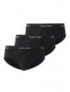 Slip Calvin Klein -3 Pack- Algodão Stretch (Branco Cintura Verde, Cinza e Turquesa)