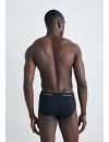 Slip Calvin Klein -3 Pack- Algodão Stretch (Branco Cintura Verde, Cinza e Turquesa)
