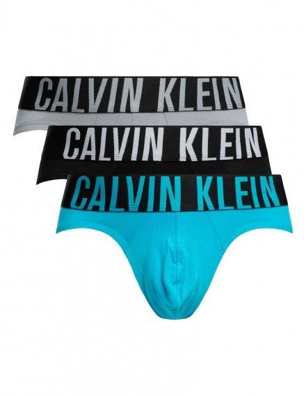 Slip Calvin Klein -3 Pack- Intense Power Cotton (Azul, Gris y Negro)