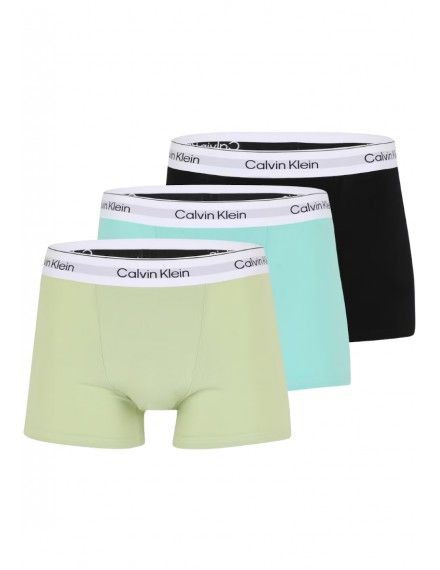 Bóxer Calvin Klein Icon -3 Pack- Cotton Stretch (Negro Cint. Azul, Gris y Roja)