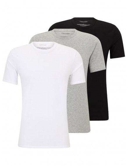 Camiseta Tommy Hilfiger -3 Pack- Signature Cotton Essentials (Blanco, Negro y Gris)
