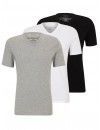 Camiseta Calvin Klein -3 Pack- Cotton Stretch Logo Cuello Pico (Blanco, Negro y Gris)