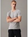 Camiseta Calvin Klein -3 Pack- Cotton Stretch Logo Cuello Pico (Blanco, Negro y Gris)