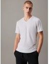 Camiseta Calvin Klein -3 Pack- Cotton Stretch Logo Cuello Pico (Blanco, Negro y Gris)
