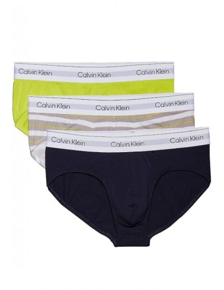 Bóxer Calvin Klein Icon -3 Pack- Cotton Stretch (Negro Cint. Azul, Gris y Roja)