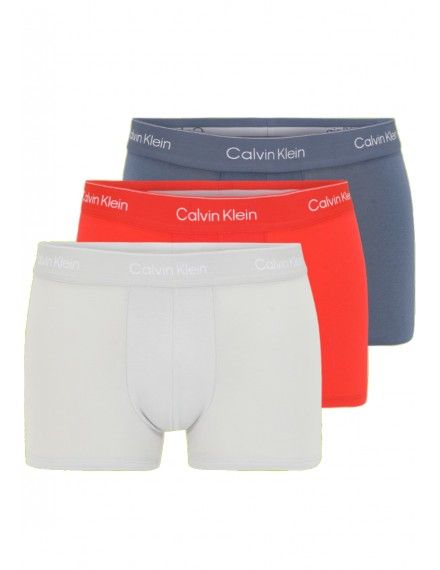 Bóxer Calvin Klein -3 Pack- Icon Cotton Stretch (Gris, Rojo y Marino)
