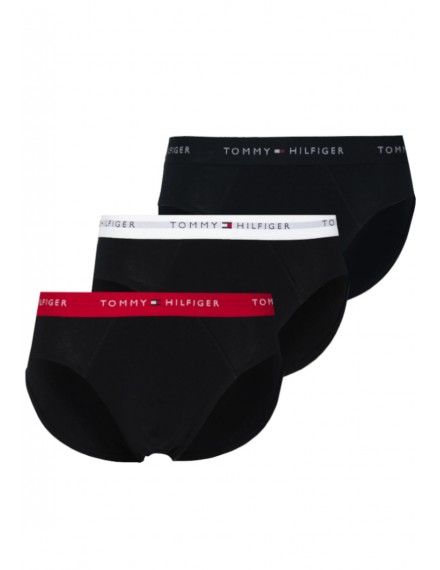 Slip Tommy Hilfiger -3 Pack- Signature Cotton Essentials (Marino Cint. Roja, Blanca y Marino)