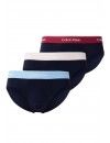 Slip Calvin Klein -3 Pack- Icon Cotton Stretch (Negro Cint. Azul, Rosa y Granate)
