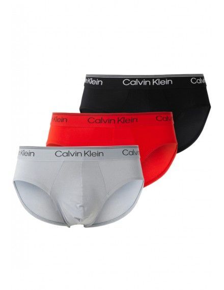Slip Calvin Klein -3 Pack- Micro Stretch (Rojo, Gris y Negro)