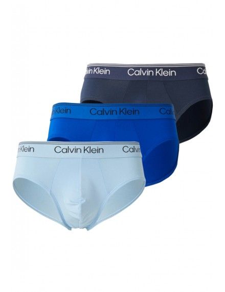 Slip Calvin Klein -3 Pack- Micro Stretch (Marino, Azul y Celeste)