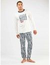 Pijama de hombre Gisela Tejido Punto Interlock The Beatles (Crudo)