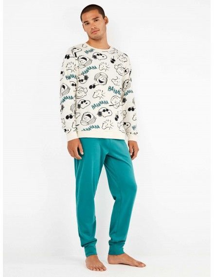 Pijama de hombre Gisela Tejido Punto Interlock Snoopy (Estampado)