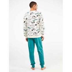 Pijama masculino Gisela Tecido Ponto Interlock The Beatles (Cru)
