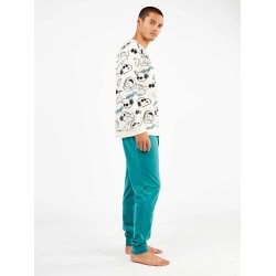 Pijama masculino Gisela Tecido Ponto Interlock The Beatles (Cru)