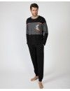 Pijama de Hombre Massana Algodón Estampado (Negro)