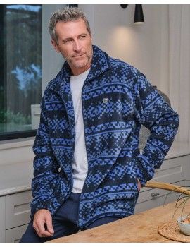 Camisola Curta Masculina Massana Tecido Polar com Estampa Geométrica (Verde)