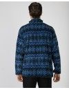 Bata Corta de Hombre Massana Tejido Polar Estampado Cenefa (Azul)