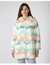 Bata Corta de Mujer Massana Tejido Polar Estampado Flores (Turquesa)