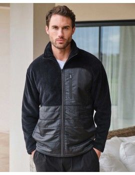 Bata Corta de Hombre Massana Tejido Polar y Acolchado (Negro)