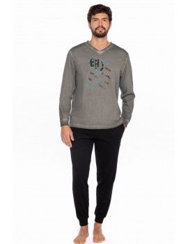 Pijama de Homem Guasch Tecido Felpo (Marinho)