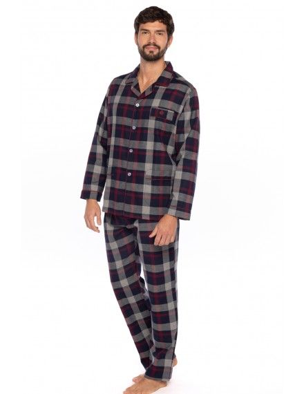 Pijama de Hombre Guasch Abierto Tejido Viella Estampado Cuadros