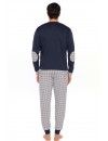 Pijama de Hombre Guasch Tejido Felpa Liso y Estampado (Marino)