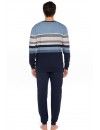 Pijama de Hombre Guasch Tejido Interlock Listado (Marino)