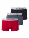 Bóxer Calvin Klein -3 Pack- Intense Power Microfibra (Negro Logo Blanco, Azul y Gris)