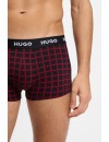 Boxer Hugo -3 Pack- Design Algodão Stretch (Cinza, Preto e Cinza Fantasia)