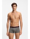 Boxer Hugo -3 Pack- Design Algodão Stretch (Cinza, Preto e Cinza Fantasia)