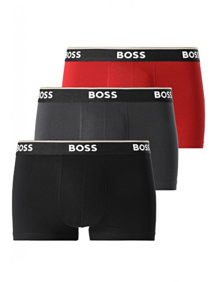 Bóxer Boss Power -3 Pack- Cotton Stretch (Rojo, Marengo y Negro)