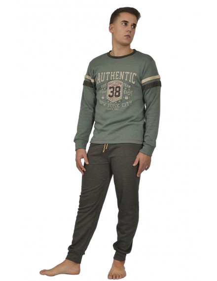 Pijama masculino Sónia Tecido Felpa Bordado Vespa (Marinho)