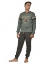 Pijama masculino Sónia Tecido Felpa Bordado Vespa (Marinho)