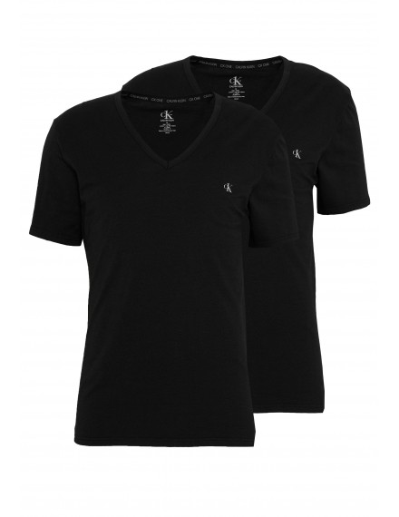Camiseta Interior Calvin Klein CK One -2 Pack- Cuello Pico (Negra)