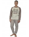Pijama masculino Sónia Tecido Felpa Bordado Vespa (Marinho)