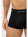 Bóxer Calvin Klein -3 Pack- Icon Cotton Stretch (Negro Cint. Negra, Gris y Roja)