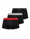 Bóxer Calvin Klein -3 Pack- Icon Cotton Stretch (Negro Cint. Negra, Gris y Roja)
