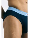 Slip Tommy Jeans -3 Pack- Original 1985 (Preto, Cinza e Azul Claro)