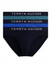 Slip Tommy Jeans -3 Pack- Original 1985 (Preto, Cinza e Azul Claro)