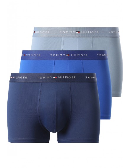 Boxer Tommy Hilfiger -3 Pack- Assinatura Cotton Essentials (Azul, Marinho e Fantasia)