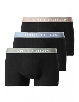 Bóxer Tommy Hilfiger -3 Pack- Everyday Essentials (Negro Cint. Azul, Verde y Beige)